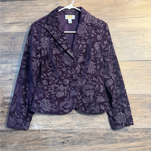 Talbots Jackets & Blazers - Talbots Dark Purple Floral Blazer